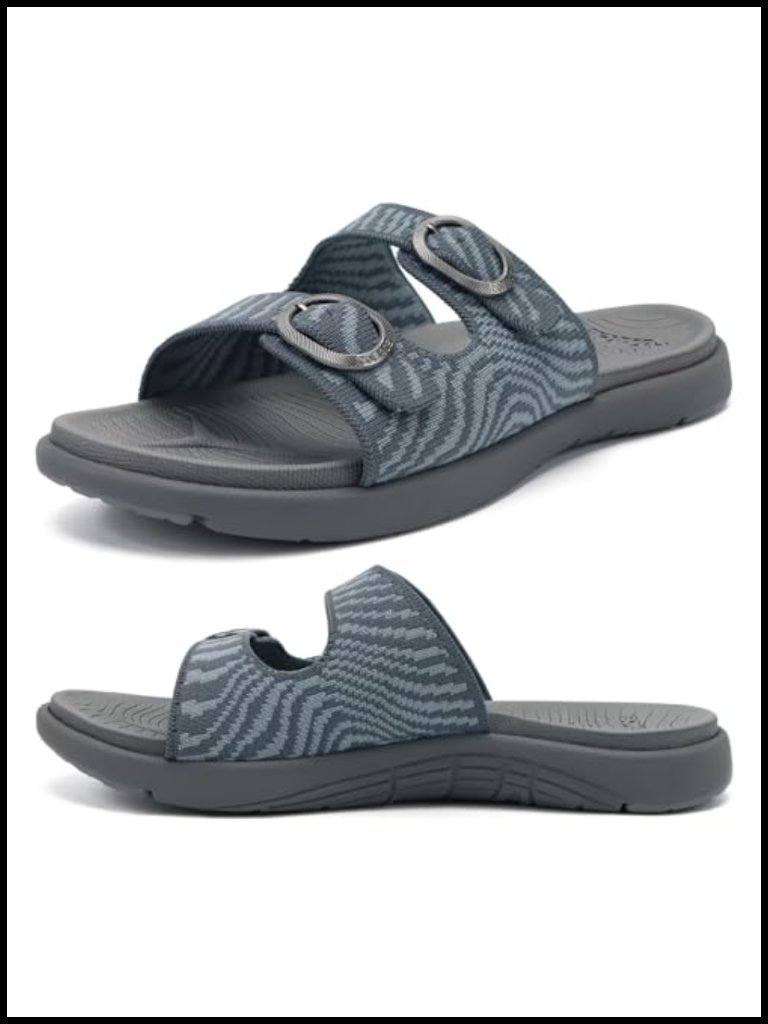 Orthotic Arch Support Slide Sandals For Women - Cushioned Slip On